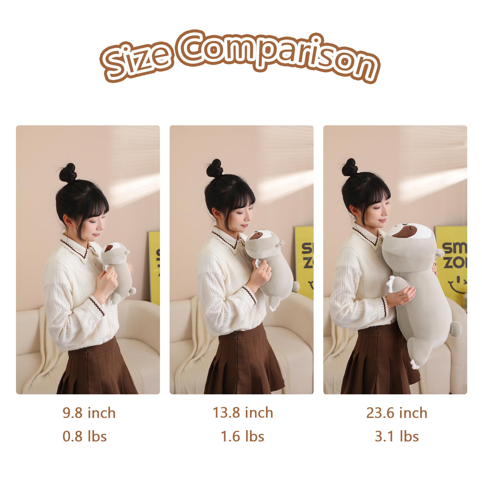 Sqeqe Weighted Sloth Plush, Weighted Sloth Stuffed Animal For Anxiety, Cute Sloth Plushies Sloth Pillow Toy Gift For Kids Adults