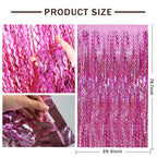 Pink Foil Curtain Backdrop Happy Birthday Decorations For Women Bachelorette Party Decorations Pink Fringe Backdrop Valentine'S