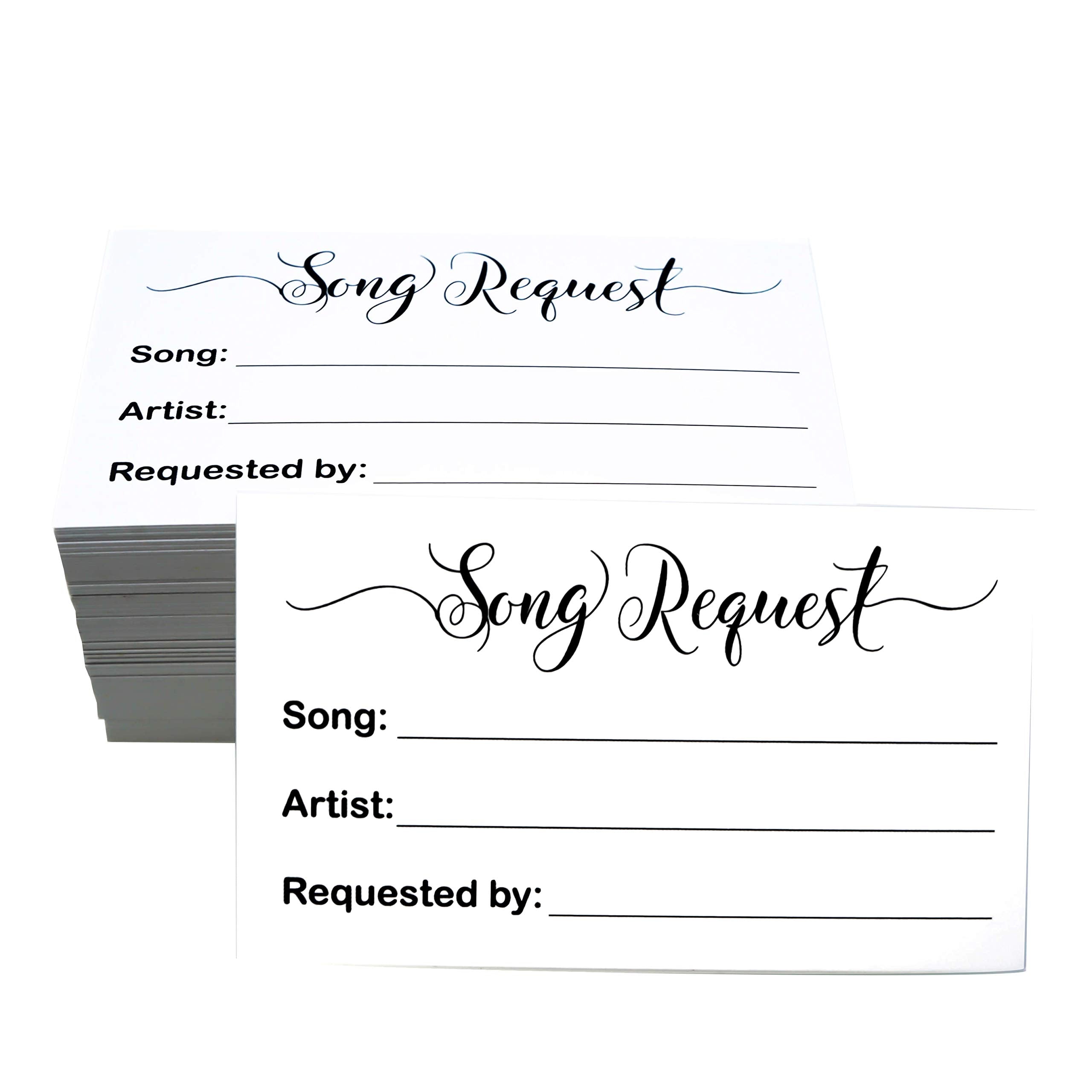 Rxbc2011 100 Song Request Cards Play Song At Wedding Reception Prom Dance Party Band Dj Karaoke Music Suggestion Note