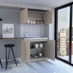Agate Cabinet With 2 Upper Cabinets And 2 Lower Cabinets, 2 Piece Set, Light Gray