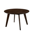 Benjara, Brown Round Wooden Dining Table with Fin Style Leg Support