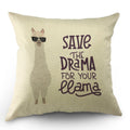 Llama Pillow Case Cute Alpaca With Glasses With Lettering Quote Save The Dream For Your Llama Throw Pillow Case 18' X 18' Inch