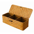 LZSGYGYP Wicker Handwoven Toilet Tank Basket for Organizing With Lids Toilet Paper,Tampon,Feminine Product Organizer Basket for 