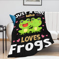 Frog Blanket Just A Girl Who Loves Frogs Super Soft Fluffy Warm Cozy Lightweight Fleece Frog Gifts Blanket For Adults Kids Home