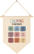 Therapy Office Flag Decor-Calm Down Corner Wall Banner-School Counselor Mental Health Classroom Decor-Nursery Canvas Hanging Pen