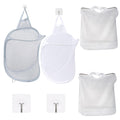 4Pcs Hanging Laundry Basket, Wall Laundry Basket, Mini Basket for Small Spaces, Mesh Laundry Hamper with Oxford Fabric Construct