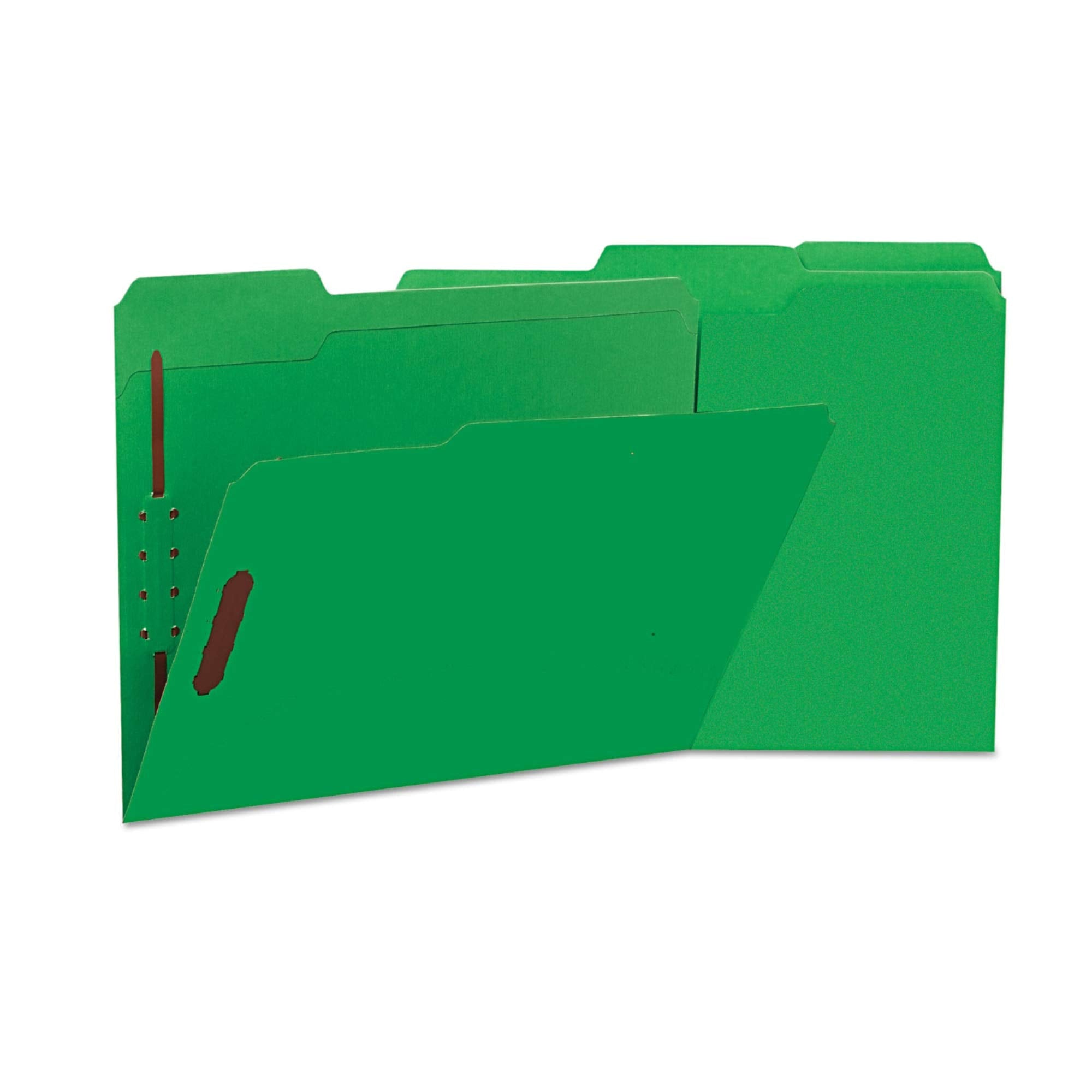 Universal 13522 Deluxe Reinforced Top Tab Folders, 2 Fasteners, 1/3 Tab, Letter, Green (Box Of 50)