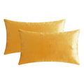 Home Brilliant Lumbar Pillow Cover 12X20 Velvet Oblong Throw Pillows For Sofa Couch Bench, Set Of 2, 12 X 20 Inches(30X50Cm), Ye