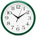 Bernhard Products Hunter Green Wall Clock Silent Non Ticking - 10 Inch Quality Quartz Battery Operated Round Easy to Read Home/K