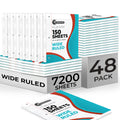 Rosmonde Loose Leaf Paper Bulk, 7200 Sheets, Wide Ruled, 8 X 10.5', Filler Papers For Office, 56 Gsm Thick Sheets, 3 Hole Punch