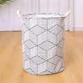 MERISHOPP Laundry Basket Waterproof Large Foldable Laundry Hamper with Sturdy Handle White