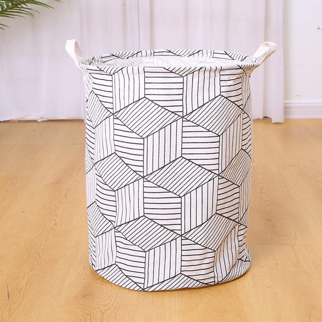 MERISHOPP Laundry Basket Waterproof Large Foldable Laundry Hamper with Sturdy Handle White