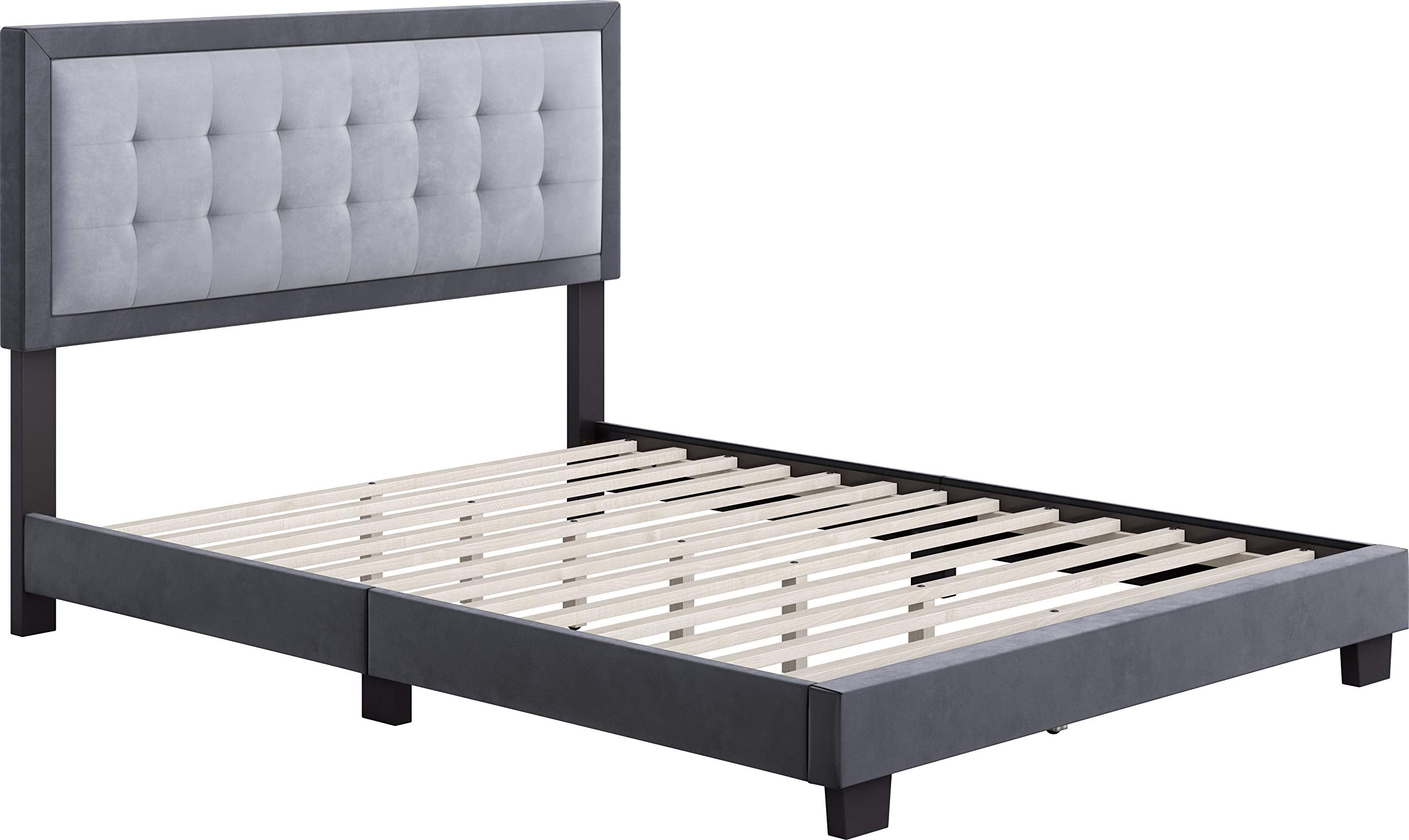 Boyd Sleep Pisa Upholstered Button Tufted Platform Bed Frame - Thumbnail 2