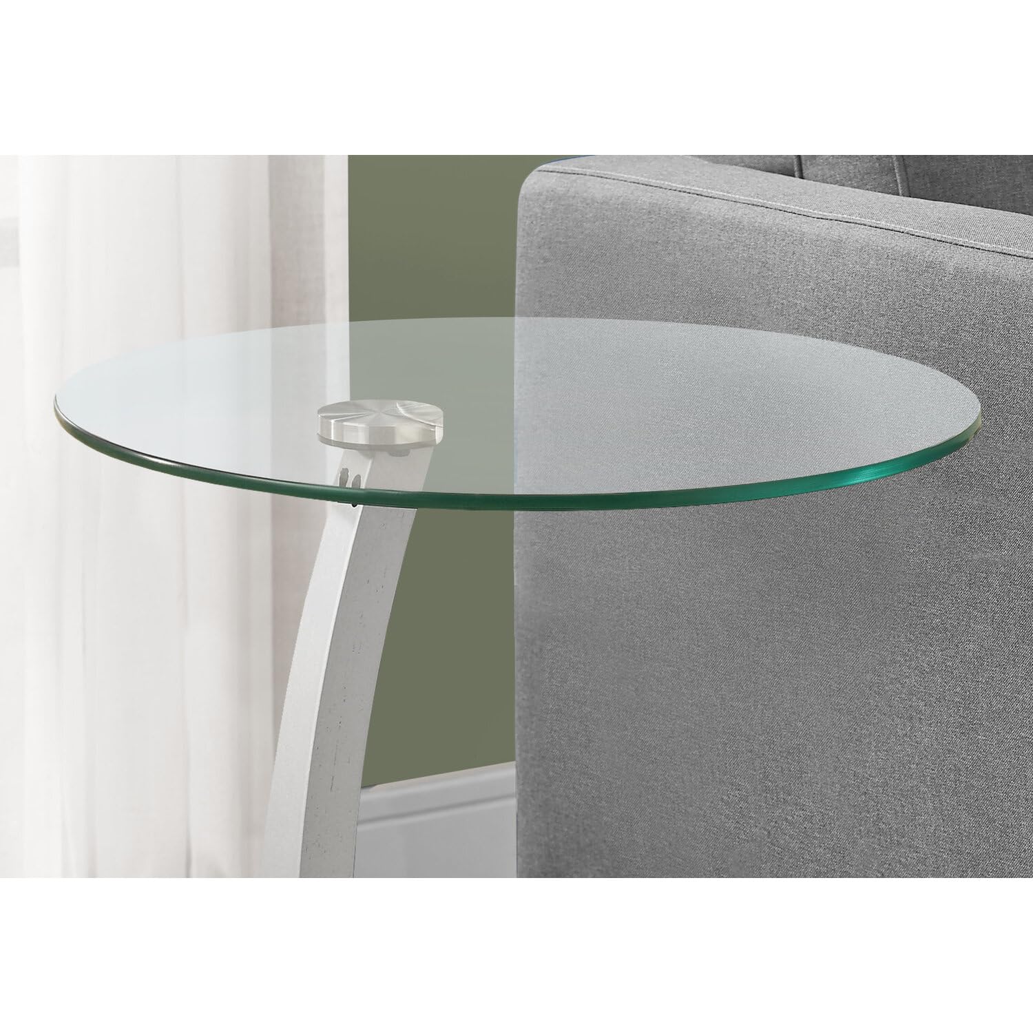Bentwood Accent Table with Tempered Glass - Thumbnail 2