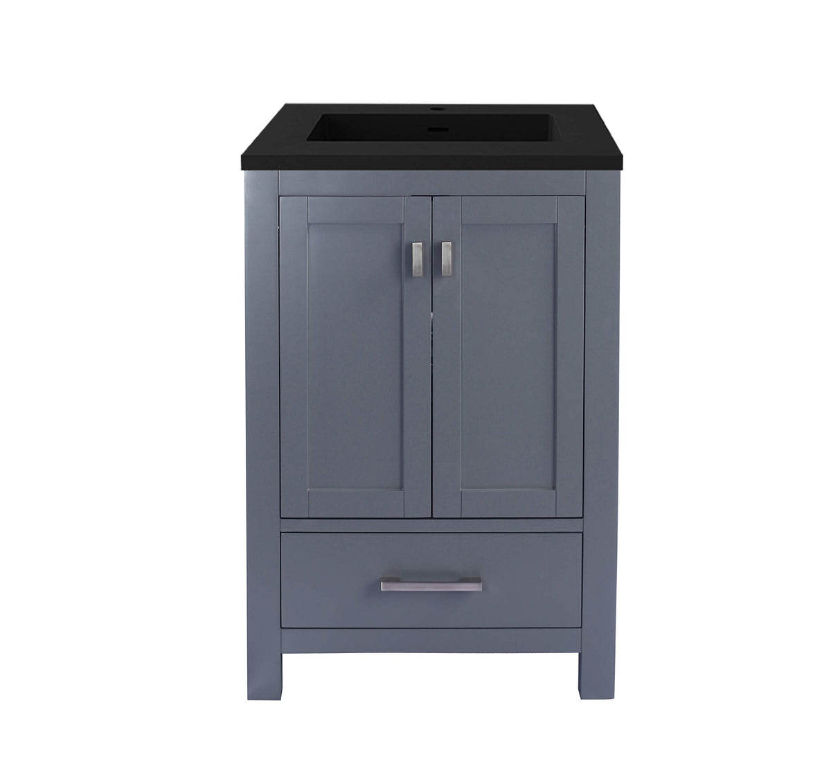 Laviva Wilson 24 - Grey Cabinet Matte Black Viva Stone Solid Surface Countertop