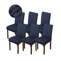 Genina Waterproof Chair Covers for Dining Room Dining Chair Covers Kitchen Parsons Chair Covers (Navy Blue, 6 PCS)