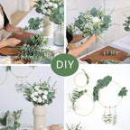 110 Pcs 7 Kinds Mixed Artificial Eucalyptus Stems And Faux Flowers,Fake Silver Dollar Eucalyptus Leaves Stems Bulk Real Touch Le