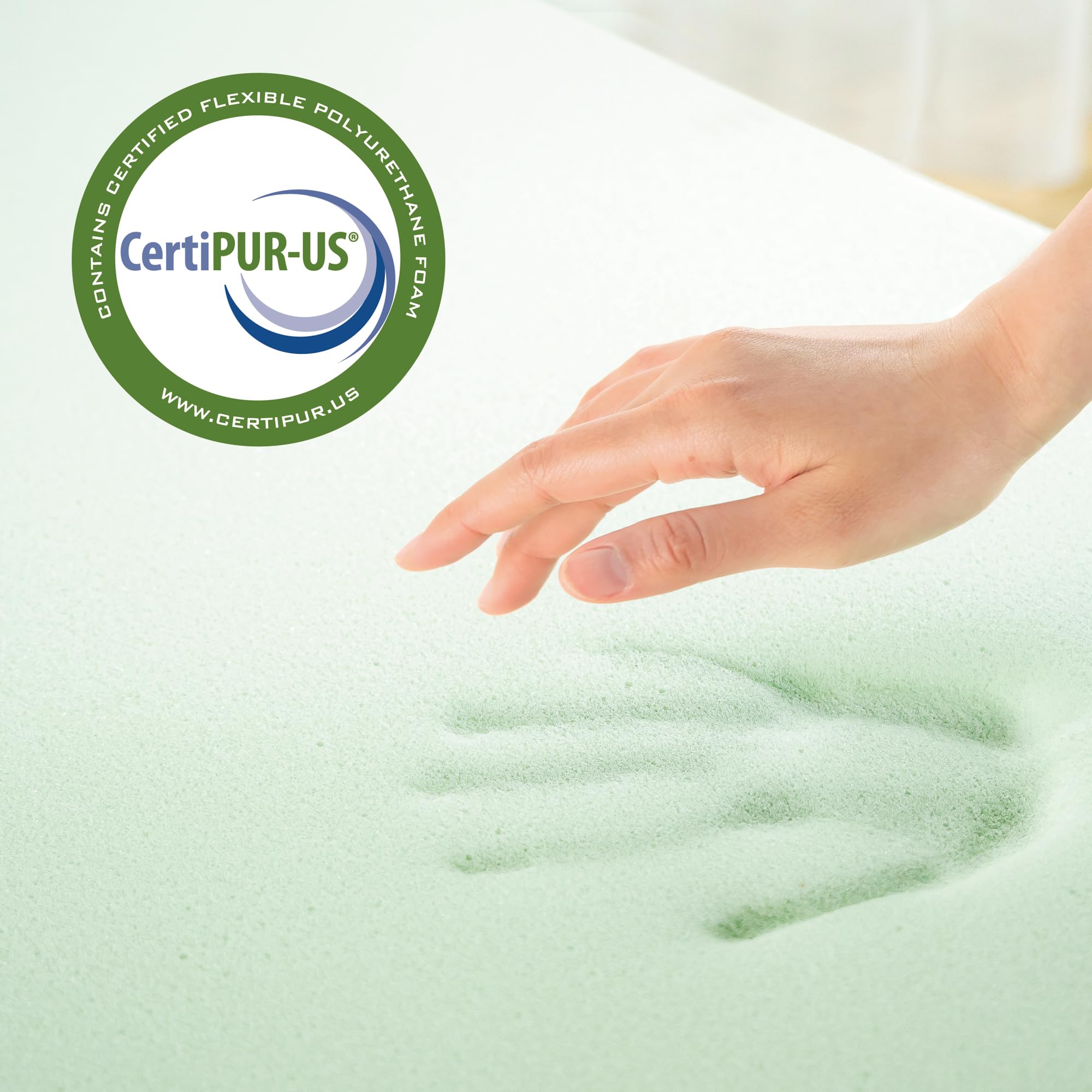 Zinus 3 Inch Green Tea Memory Foam Mattress Topper, Smaller, More Convenient Wonderbox Packaging, Pressure-Relieving Layers, Certipur-Us Certified, Full