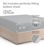 Cal King Size Fitted Bed Sheet - Hotel Luxury Single Fitted Bottom Sheet Only - Fits Mattress Between 8 To 16 Inches - Deep Pockets, Extra Soft & Wrinkle Free - Comfy Breathable & Cooling - Steel Blue