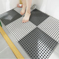 FLIPXEN Interlocking Rubber Floor Tiles Mats Bathroom Tile with Drain Holes Massage Soft Cushion Flooring Tiles for Pool Shower 