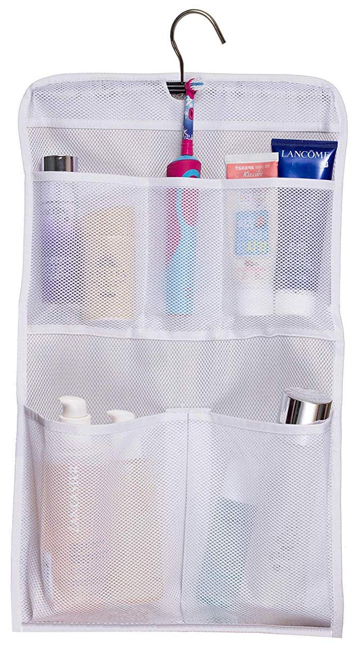 MISSLO Shower Caddy Organizer 5 Pockets Roll up Hanging Bathroom Accessories Storage for Camper, RV, Gym, Cruise, Cabin, College