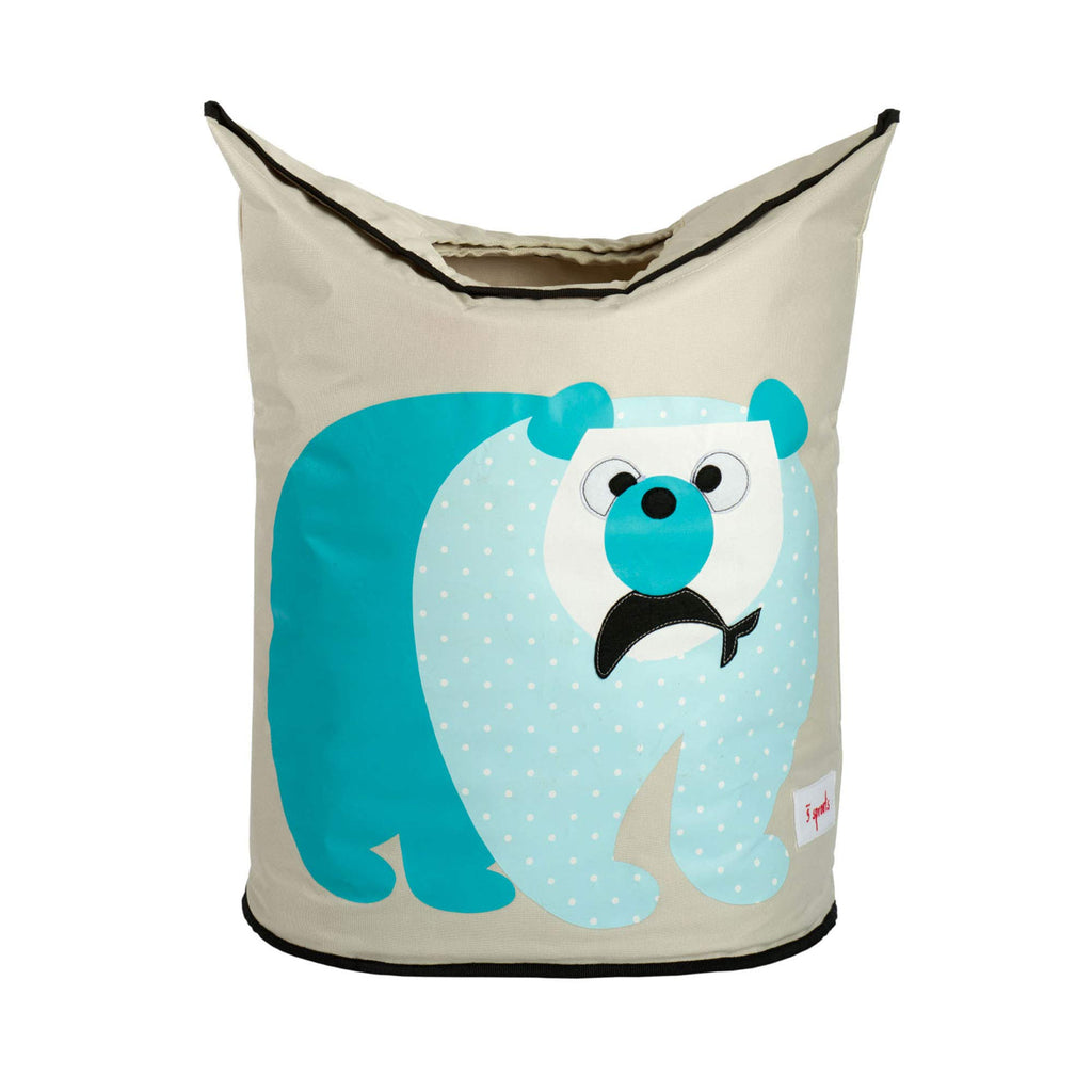 3 Sprouts Baby Laundry Basket For Nursery - Hamper With Handles/Lid, Large Storage Basket, Toy Bin, Room Decor - Kids Hamper, Baby Clothes Storage Organizer, Polar Bear