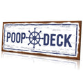 Jetec POOP DECK Sign Nautical Nursery Wall Decor Rustic Beach Bathroom Wood Sign Nautical Boat Decor Ocean Coastal Theme Decorat