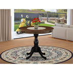 East West Furniture AMT-ABL-TP Antique Kitchen Dining Table - a Round Wooden Table Top with Pedestal Base, 36x36 Inch, Multi-Color