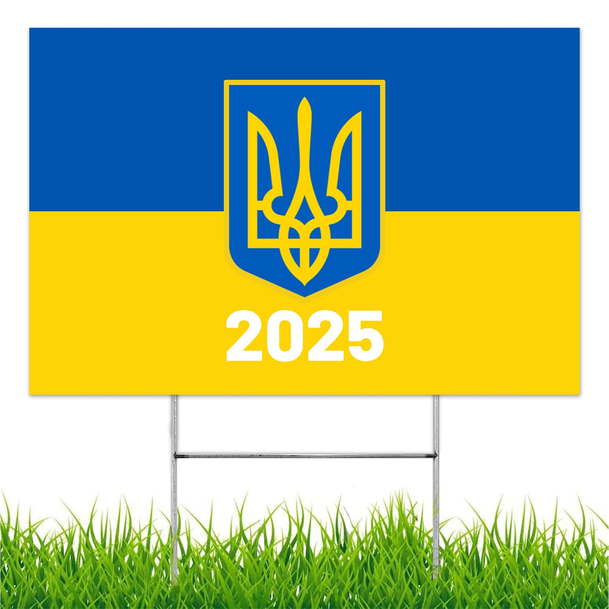 Ukraine Yard Sign 2025 Ukraine Garden Flag Double Sided 17X12 Inch Ukrainian Flag Garden Sign (With Metal H-Stake)