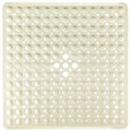 Naoloture Beige Square Shower Bathtub Mat Non Slip 21x21 Inch, Soft Bath Mat for Inside Shower Tub, Shower Stall Mats for Bathro