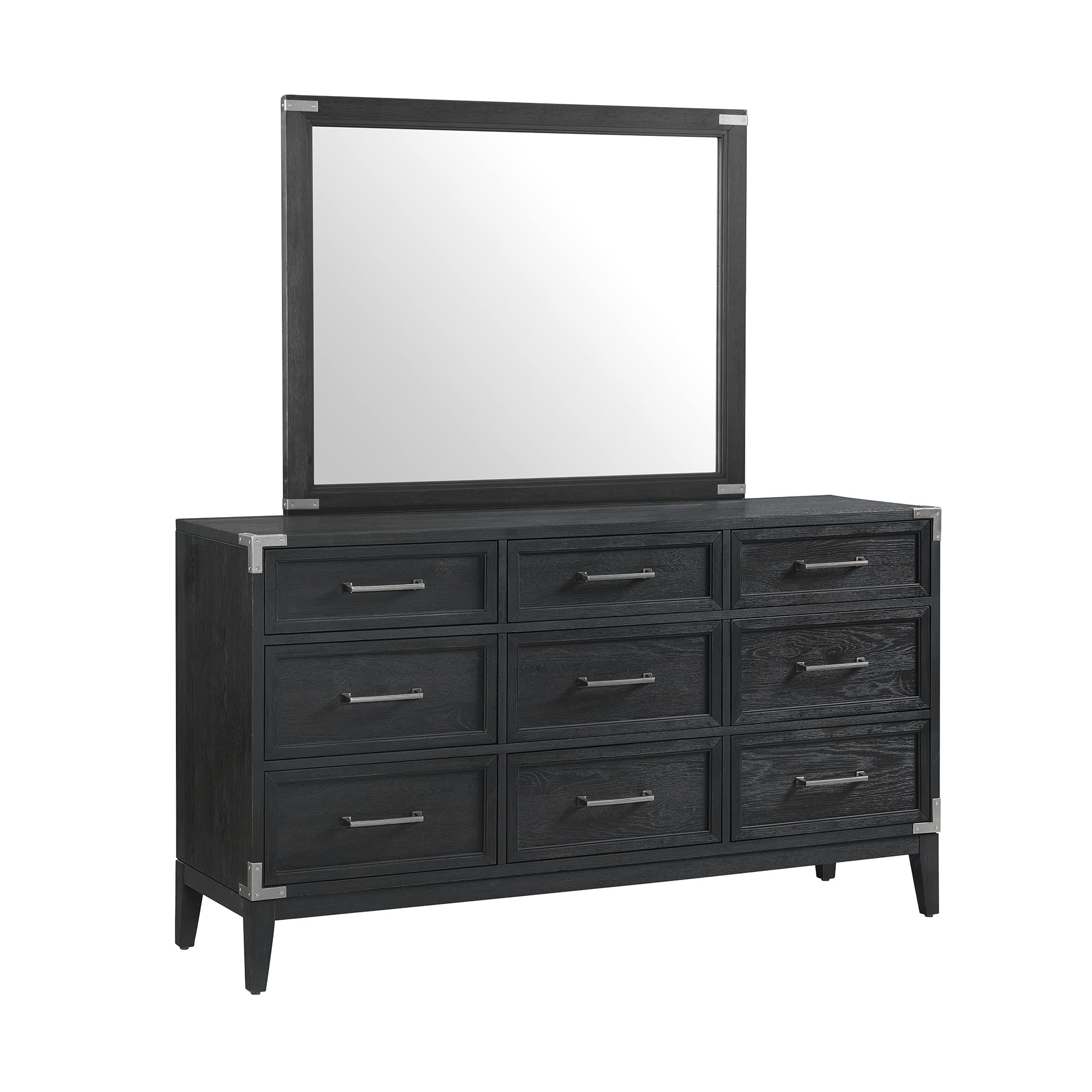 Intercon Laguna 66&quot; Wide Bedroom Dresser with 9 Drawers, Weathered Steel Furniture