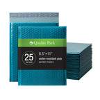 Quality Park Bubble Mailers, 8.25 X 11 Shipping Envelopes, Water Resistant Blue Poly Padded Envelopes, Redi-Strip Peel Off Closu