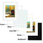 Golden State Art, 11X14 Picture Frame, Poster Frame In White, Display 8X10 With Mat Or 11X14 Without Mat, 2 Pack