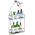 Meangood Shower Caddy, Silver Hanging Shower Caddy Organizer 10.4 x 4.5 x 22.04 Over Shower Head Big Capacity for Shampoo, Condi