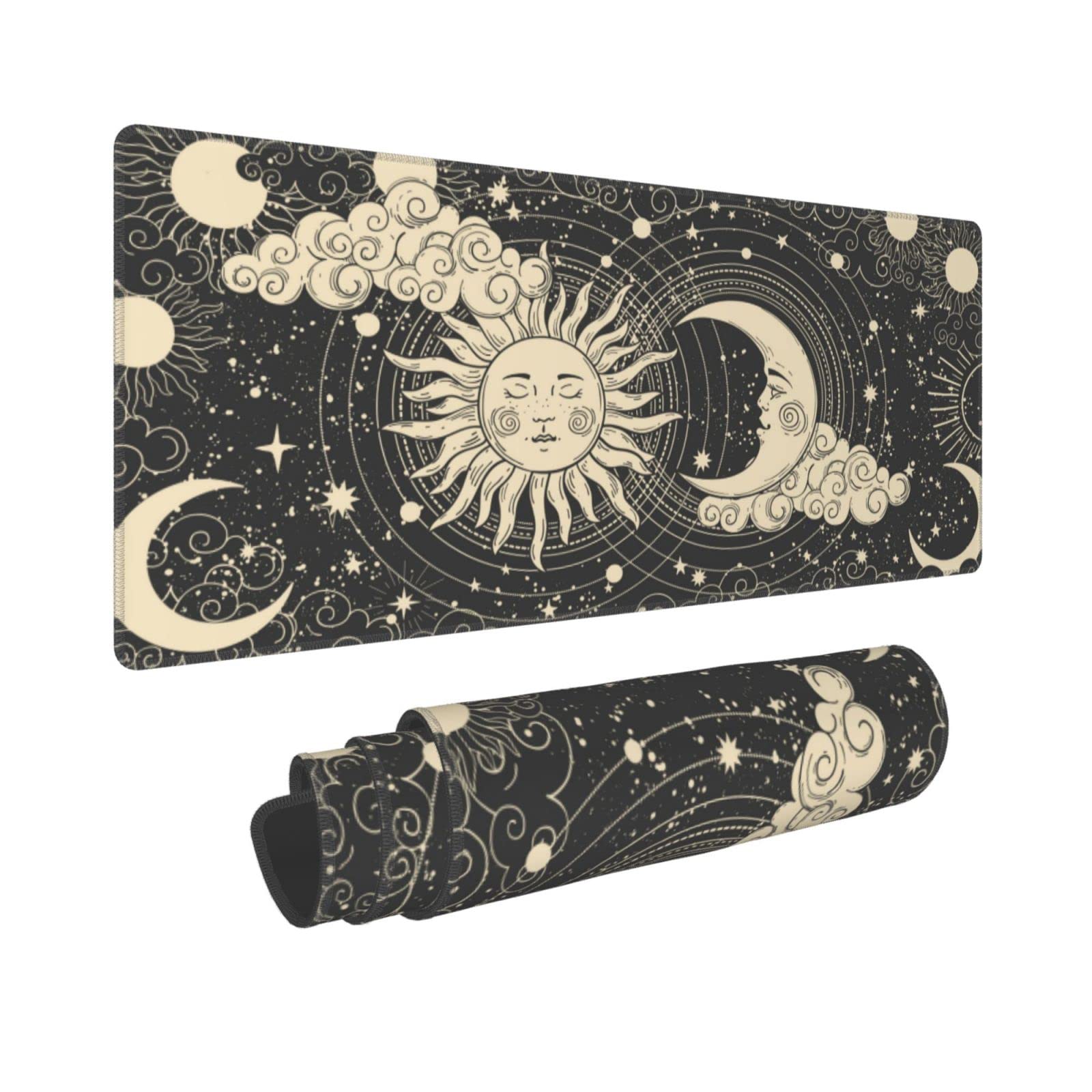 Japanese Ocean Waves Gaming Mouse Pad Xl, Non Slip Rubber Base Mousepad, Stitched Edges Desk Pad, Extended Large Mice Pad,31.5 X