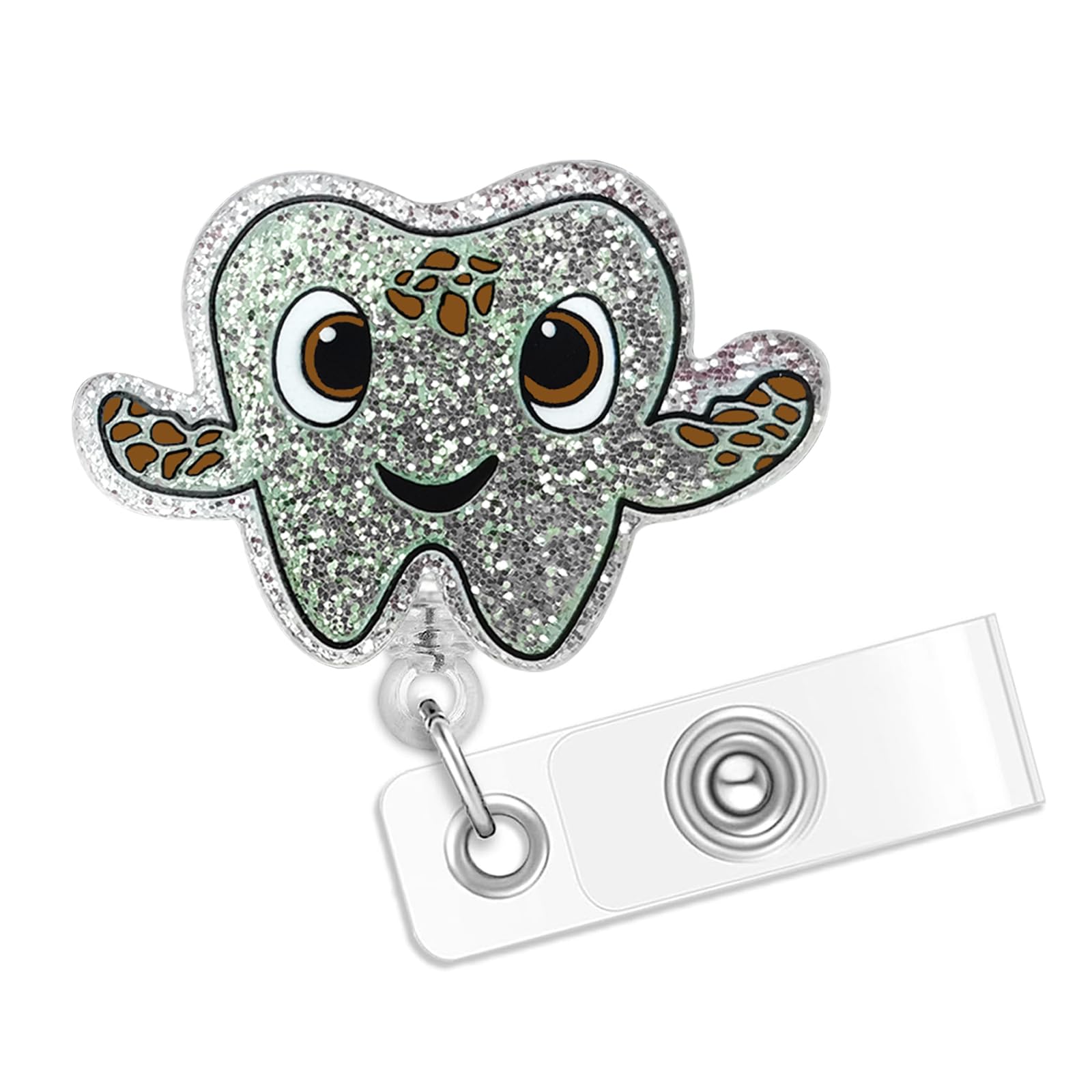 Dental Badge Reel, Funny Tooth Badge Reels Retractable, Name Badge Holder Reel Id Clip, Cute Tooth Gift For Nurses Office Worker