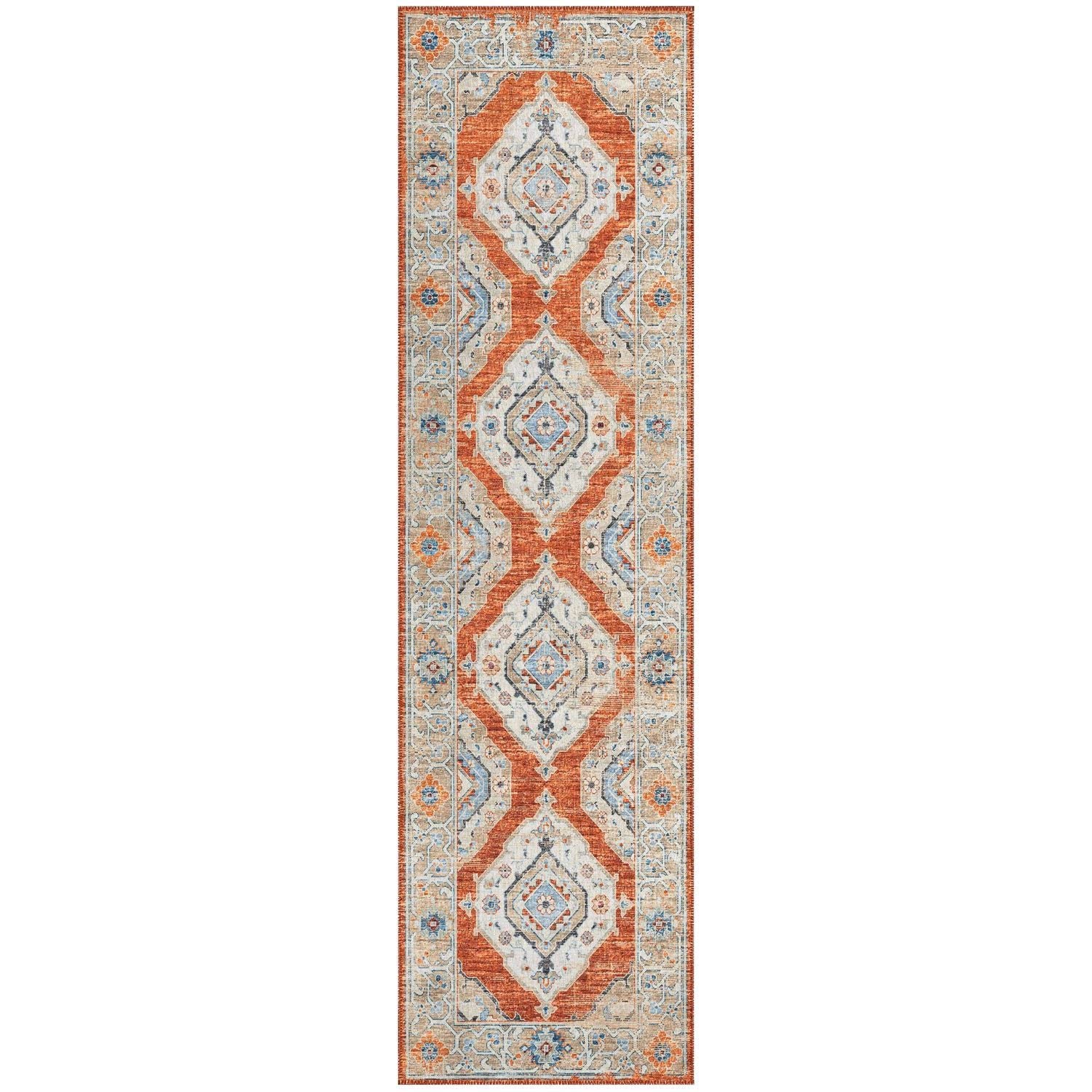 Marbella Mb1 Orange Traditional Rug Runner 2' 3" X 10'