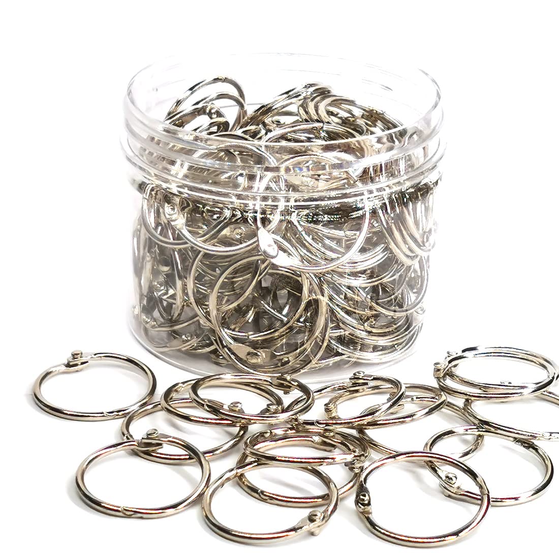 Otylzto 120Pcs Metal Binder Rings 1 Inch, Paper Ring, Key Rings,Office Products