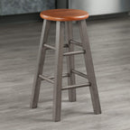 Winsome Wood Ivy Counter Stool, Rustic Gray and Teak, 24 Height, Stylish and Durable Bar Seating for Kitchen or Dining Room