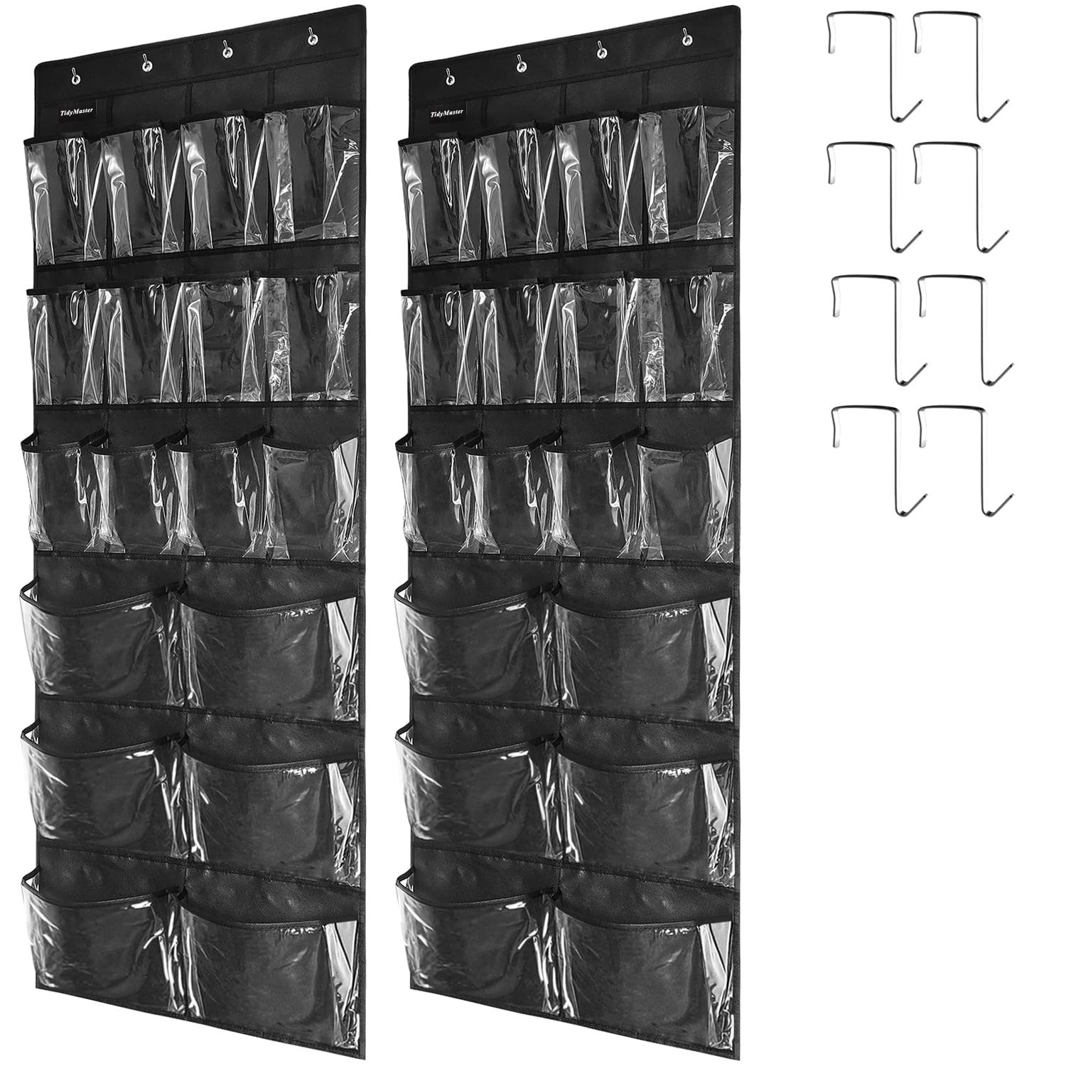 Tidymaster 2 Pack Extra Large Hanging Over Door Shoe Organizers,Closet Shoe Organizer Shoe Rack Organizer Shoe Storage,12+6 Cryt