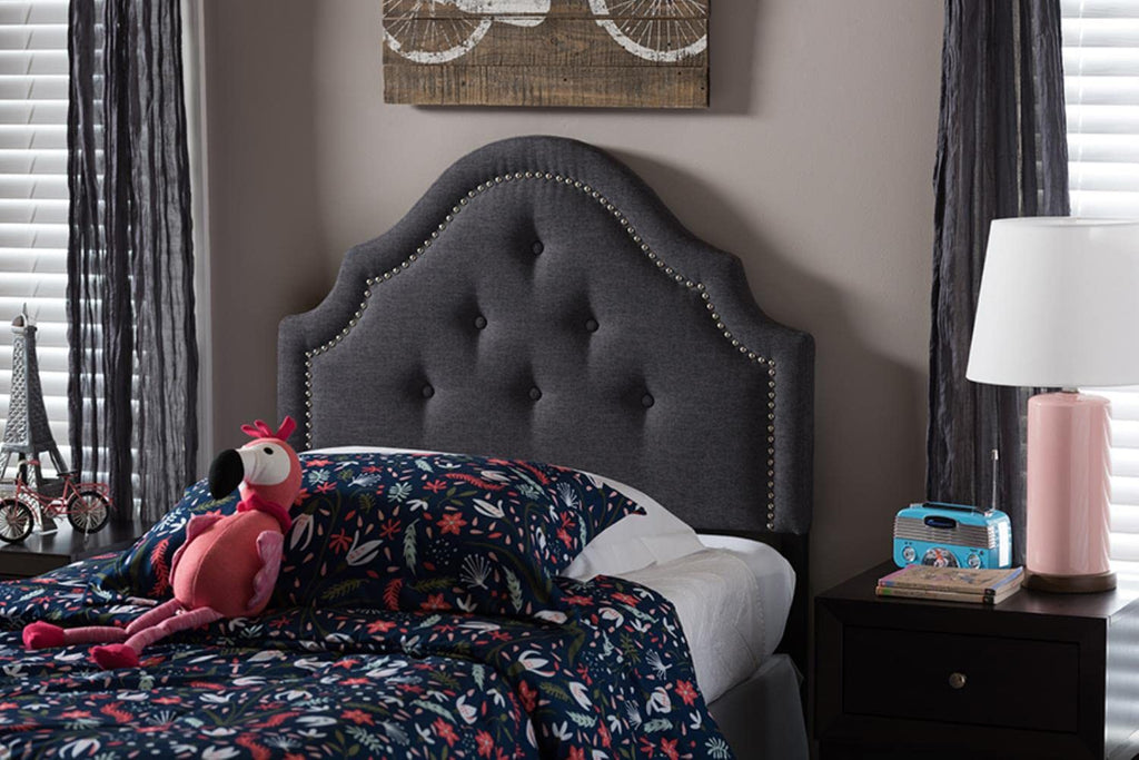 Baxton Studio Cora Modern Upholstered Headboard Grey/Twin