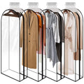 ECOMAID 60 Clear Garment Bags for Hanging Clothes, Garment Bags for Storage with Smooth Side Zipper 10 Gusseted Waterproof Garme