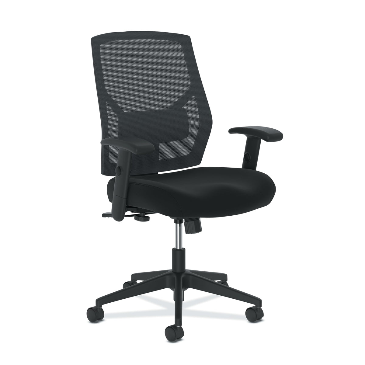 Hon Crio High Back Office Chair Mesh Desk Chair With Wheels And Arms - Ergonomic Office Chair With Adjustable Center-Tilt Recline, Home Office Swivel Chair Comfortable For Long Hours - Black