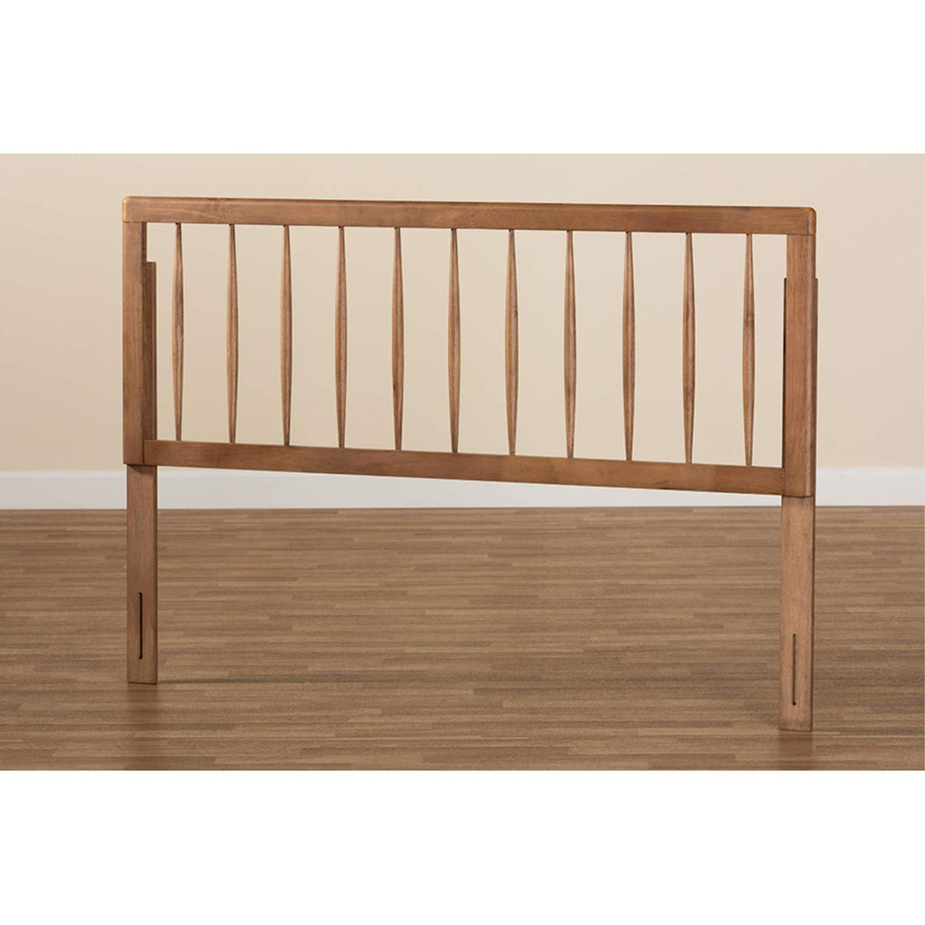 Baxton Studio Valin Modern and Contemporary Ash Walnut Finished Wood Full Size Headboard
