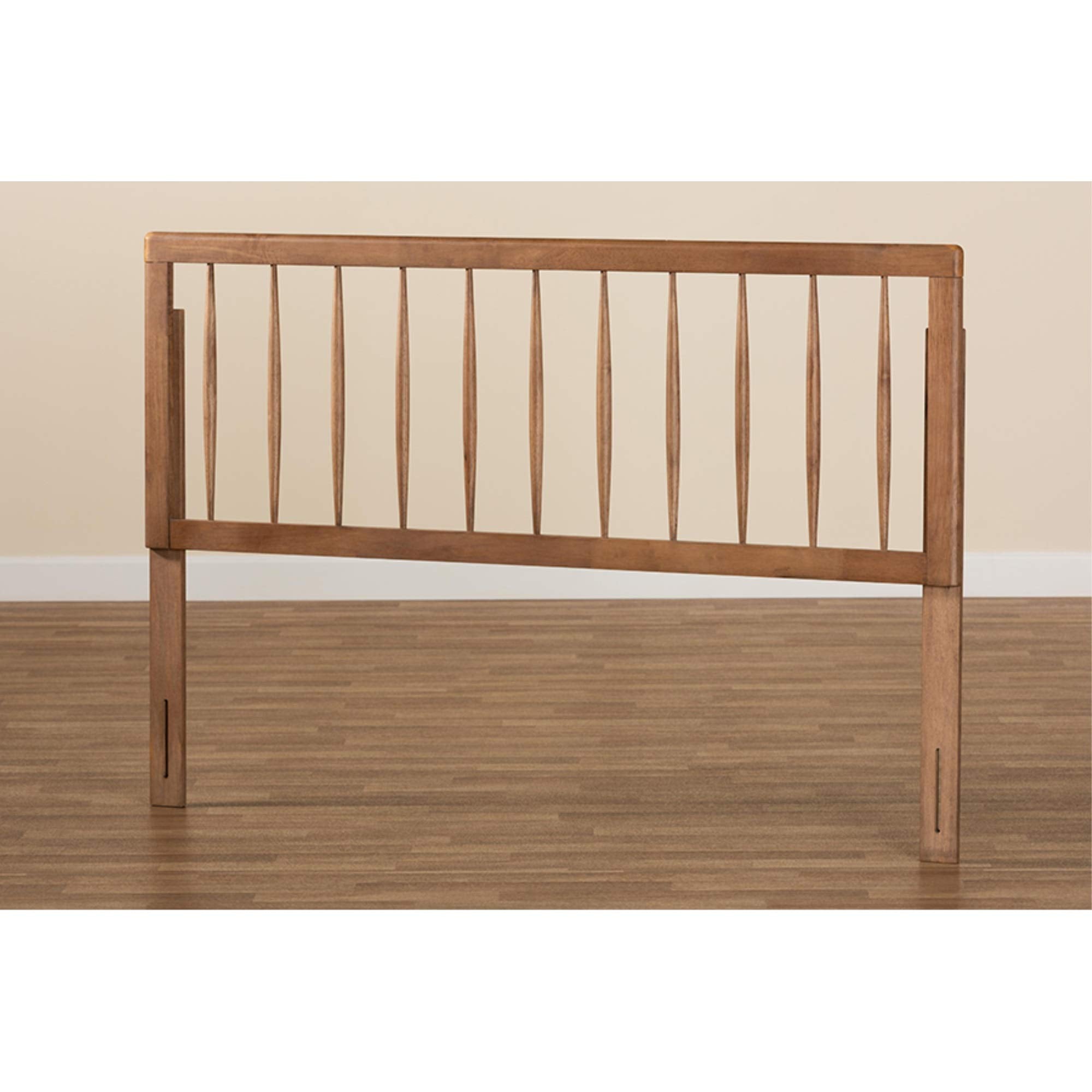 Baxton Studio Valin Modern and Contemporary Ash Walnut Finished Wood Full Size Headboard