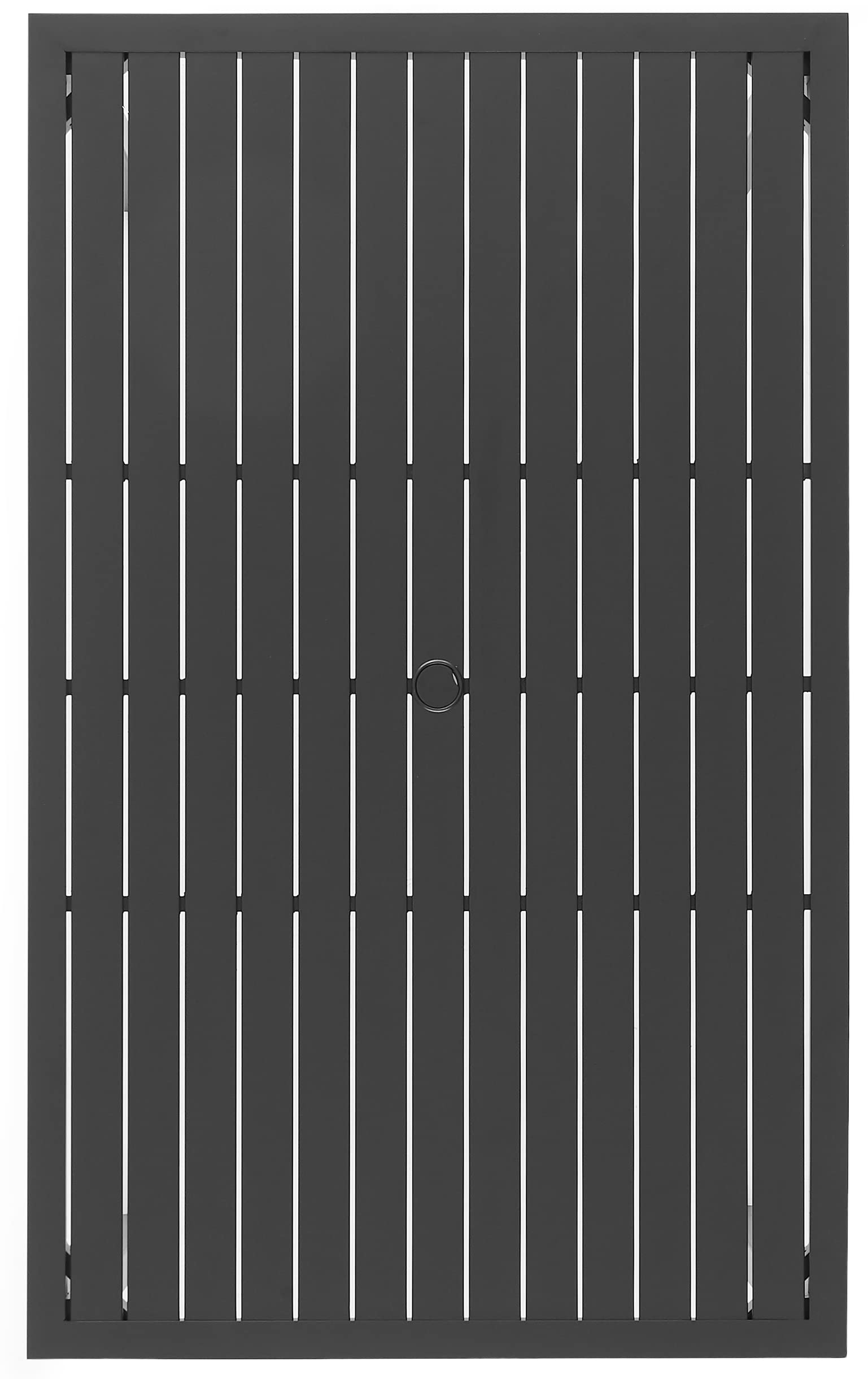 Crosley Furniture Hansen 6-Person Rectangular Outdoor Dining Table with Umbrella Hole for Outside Patio, Matte Black