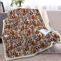 Blessliving Fuzzy Dog Blanket For Kids Adults Cute Puppy Fleece Blanket Reversible Animal Pattern Sherpa Throw (Beagles,Twin, 60