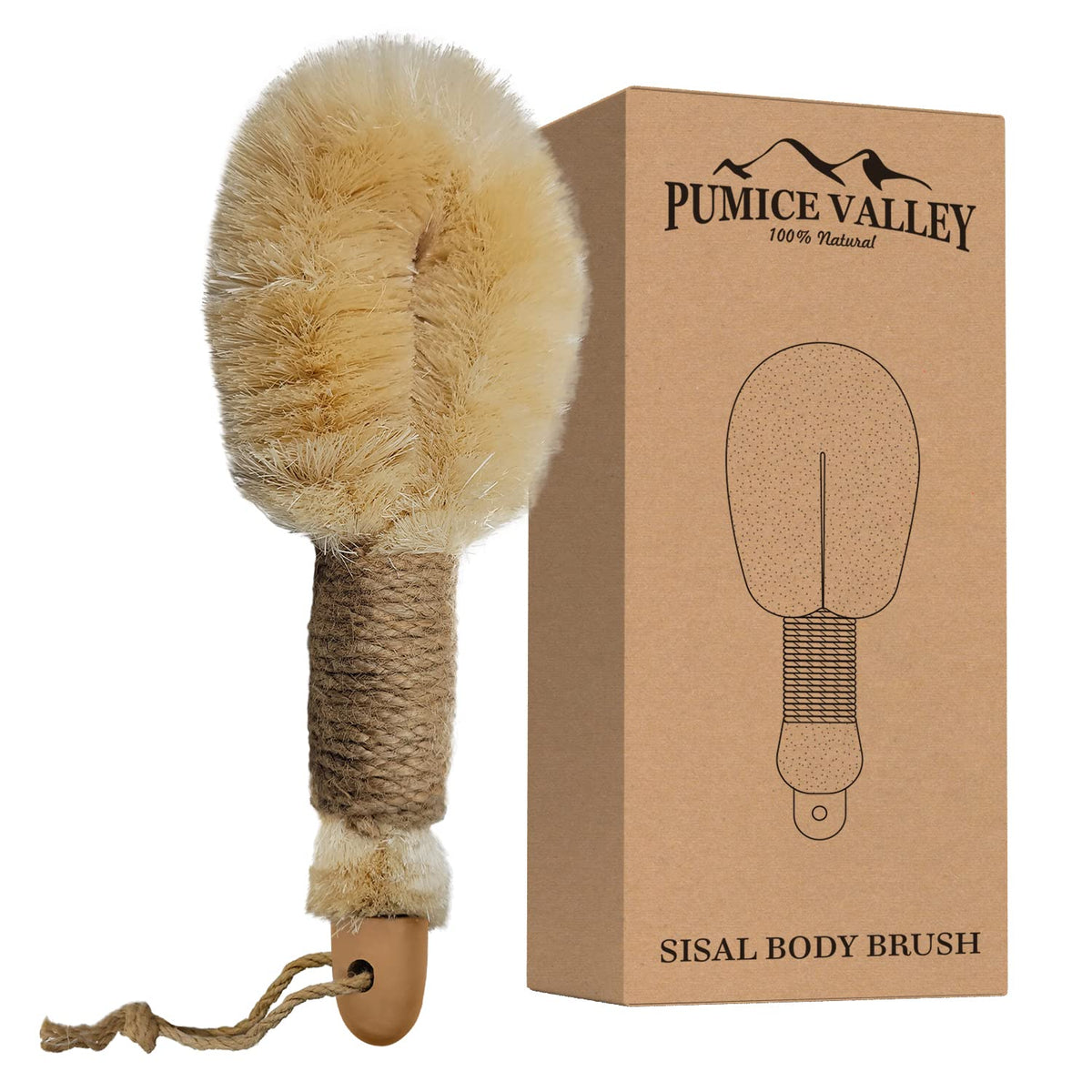 Sisal Dry Body Brush, Natural Bristle Exfoliating Brush, Body Scrubber for Skincare and Beauty to Improve Blood Circulation Exfo