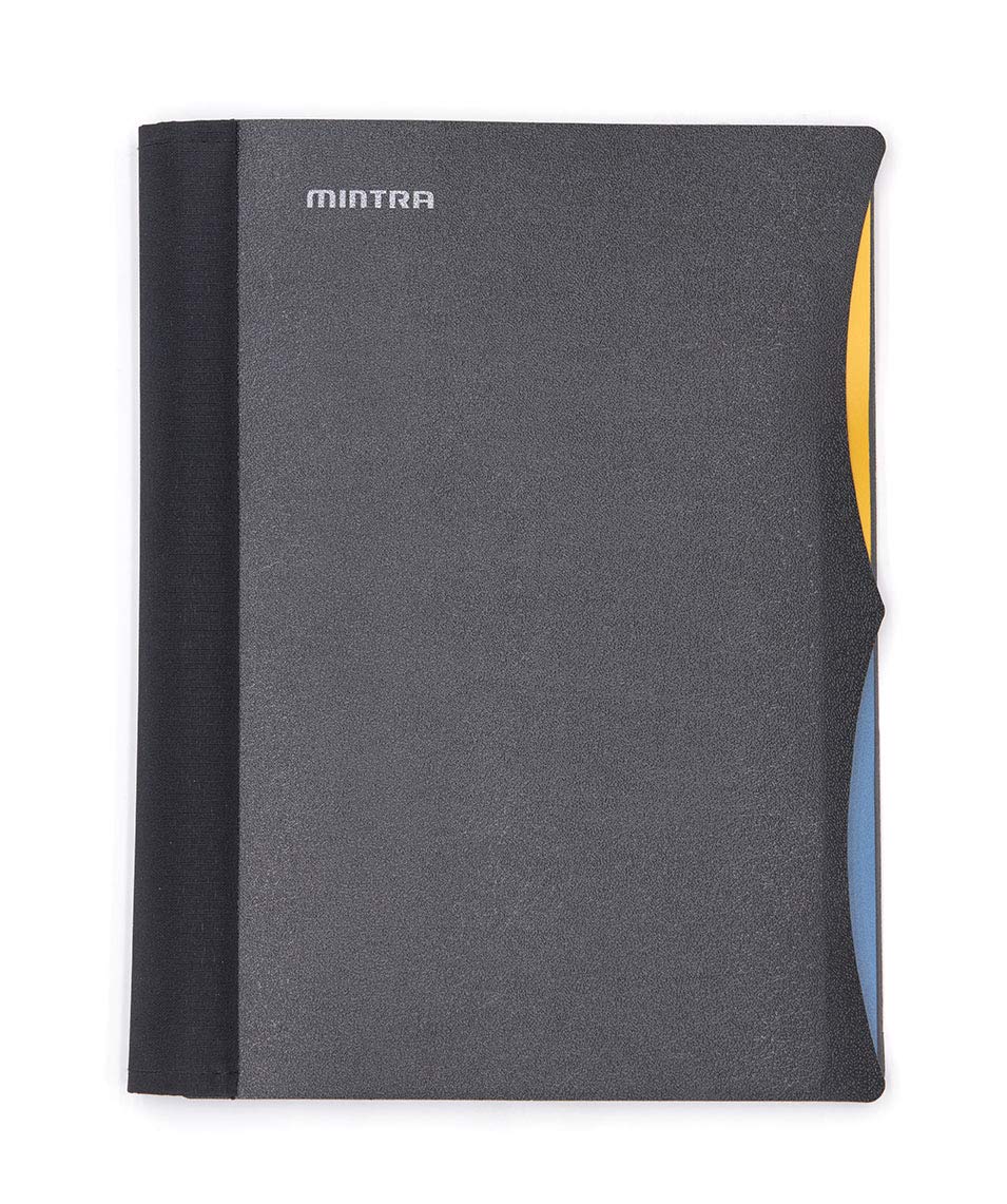 Mintra Office Durable Premium Spiral Notebook, ((Black, 2 Subject (6In X 9.5In)), Wire, Fabric Covered Coils, No Snags, Removabl