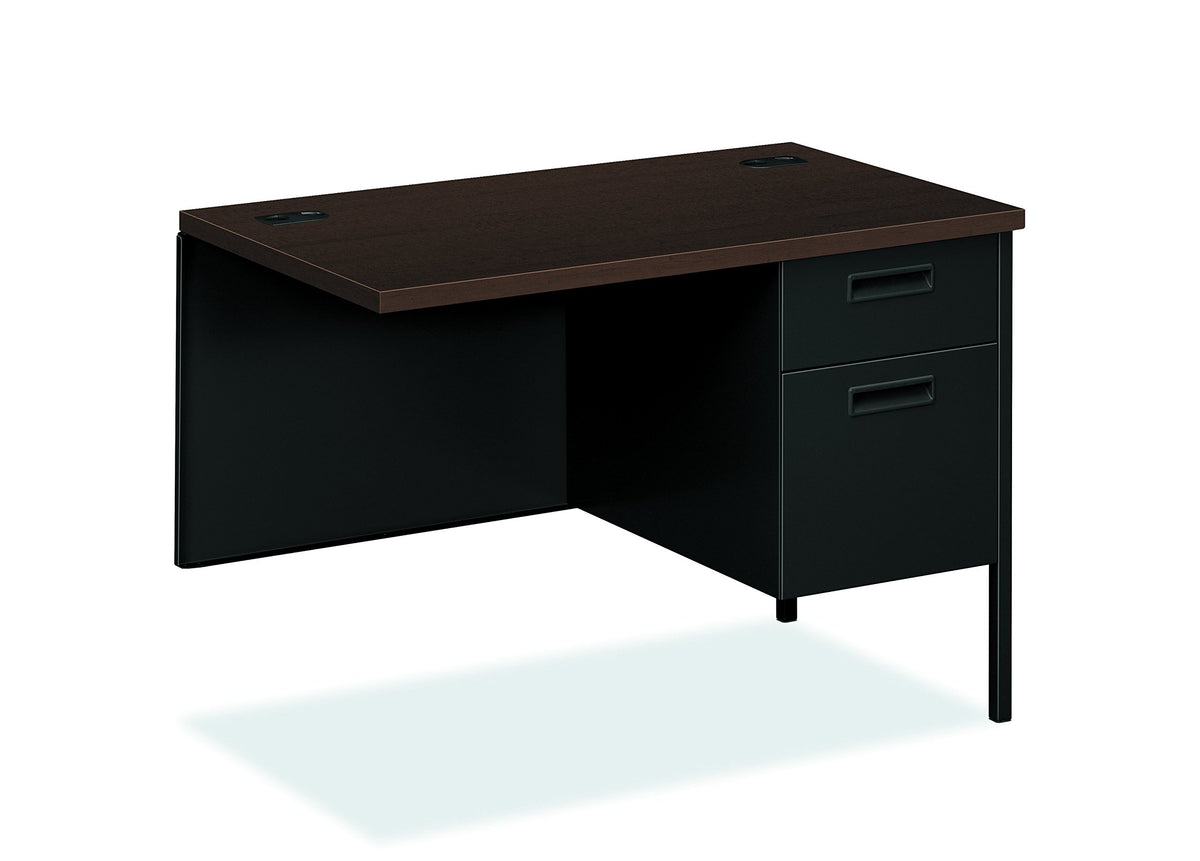 Hon Metro Classic Black Finish Laminate Right Return With 1 Box/1 File Drawer, 42&quot;W, Mocha